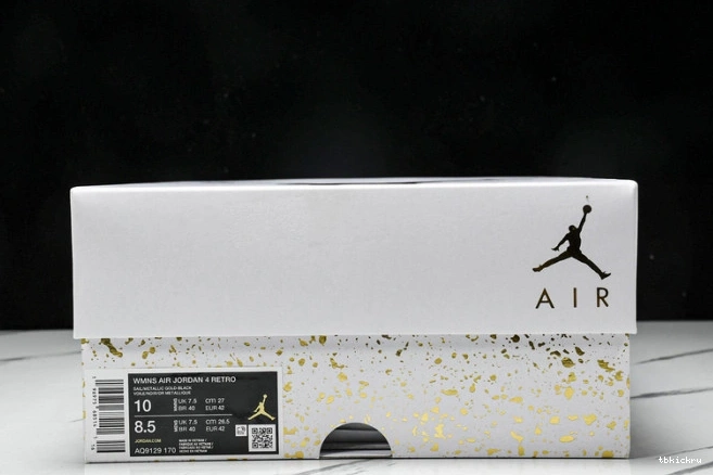 Rep TBkick AQ9129-170 Jordan Gold 4 Metallic Retro 0801